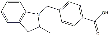 4-[(2-methyl-2,3-dihydro-1H-indol-1-yl)methyl]benzoic acid Struktur