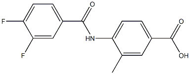 4-[(3,4-difluorobenzene)amido]-3-methylbenzoic acid Struktur