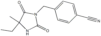 4-[(4-ethyl-4-methyl-2,5-dioxoimidazolidin-1-yl)methyl]benzonitrile Struktur