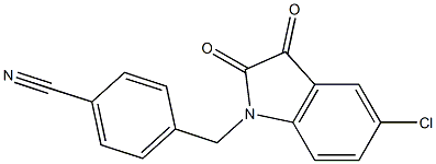 4-[(5-chloro-2,3-dioxo-2,3-dihydro-1H-indol-1-yl)methyl]benzonitrile Struktur