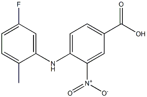 4-[(5-fluoro-2-methylphenyl)amino]-3-nitrobenzoic acid Struktur