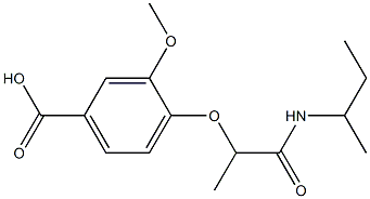 4-[1-(butan-2-ylcarbamoyl)ethoxy]-3-methoxybenzoic acid Struktur