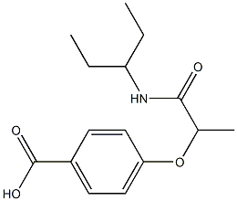 4-[1-(pentan-3-ylcarbamoyl)ethoxy]benzoic acid Struktur