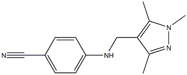 4-{[(1,3,5-trimethyl-1H-pyrazol-4-yl)methyl]amino}benzonitrile Struktur