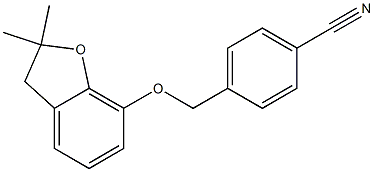 4-{[(2,2-dimethyl-2,3-dihydro-1-benzofuran-7-yl)oxy]methyl}benzonitrile Struktur