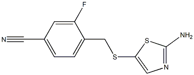 4-{[(2-amino-1,3-thiazol-5-yl)thio]methyl}-3-fluorobenzonitrile Struktur