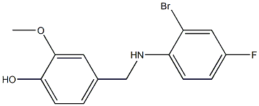 4-{[(2-bromo-4-fluorophenyl)amino]methyl}-2-methoxyphenol Struktur