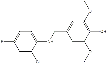 4-{[(2-chloro-4-fluorophenyl)amino]methyl}-2,6-dimethoxyphenol Struktur