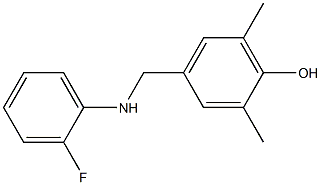 4-{[(2-fluorophenyl)amino]methyl}-2,6-dimethylphenol Struktur