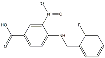 4-{[(2-fluorophenyl)methyl]amino}-3-nitrobenzoic acid Struktur