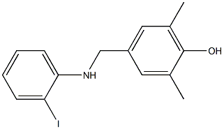 4-{[(2-iodophenyl)amino]methyl}-2,6-dimethylphenol Struktur