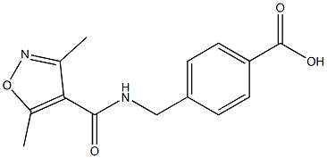 4-{[(3,5-dimethyl-1,2-oxazol-4-yl)formamido]methyl}benzoic acid Struktur