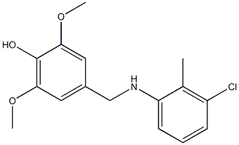 4-{[(3-chloro-2-methylphenyl)amino]methyl}-2,6-dimethoxyphenol Struktur