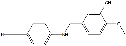 4-{[(3-hydroxy-4-methoxyphenyl)methyl]amino}benzonitrile Struktur