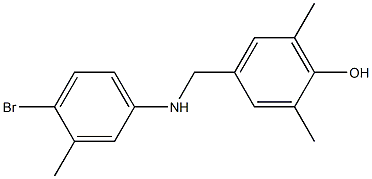 4-{[(4-bromo-3-methylphenyl)amino]methyl}-2,6-dimethylphenol Struktur