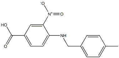 4-{[(4-methylphenyl)methyl]amino}-3-nitrobenzoic acid Struktur