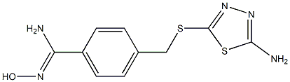 4-{[(5-amino-1,3,4-thiadiazol-2-yl)thio]methyl}-N'-hydroxybenzenecarboximidamide Struktur