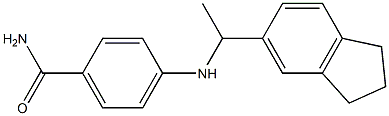 4-{[1-(2,3-dihydro-1H-inden-5-yl)ethyl]amino}benzamide Struktur