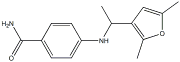 4-{[1-(2,5-dimethylfuran-3-yl)ethyl]amino}benzamide Struktur