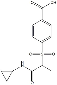 4-{[1-(cyclopropylcarbamoyl)ethane]sulfonyl}benzoic acid Struktur