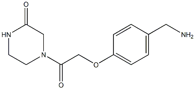 4-{[4-(aminomethyl)phenoxy]acetyl}piperazin-2-one Struktur