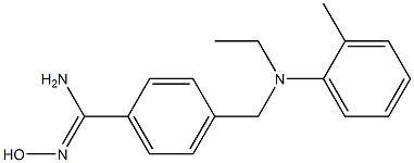 4-{[ethyl(2-methylphenyl)amino]methyl}-N'-hydroxybenzene-1-carboximidamide Struktur