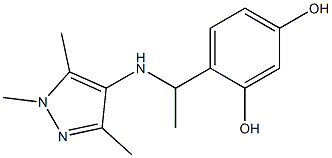 4-{1-[(1,3,5-trimethyl-1H-pyrazol-4-yl)amino]ethyl}benzene-1,3-diol Struktur