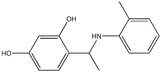 4-{1-[(2-methylphenyl)amino]ethyl}benzene-1,3-diol Struktur