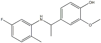 4-{1-[(5-fluoro-2-methylphenyl)amino]ethyl}-2-methoxyphenol Struktur