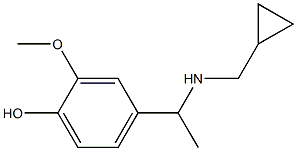 4-{1-[(cyclopropylmethyl)amino]ethyl}-2-methoxyphenol Struktur