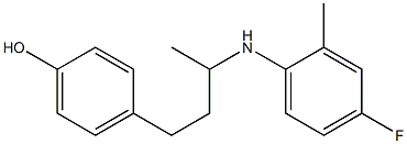 4-{3-[(4-fluoro-2-methylphenyl)amino]butyl}phenol Struktur