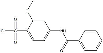 4-benzamido-2-methoxybenzene-1-sulfonyl chloride Struktur