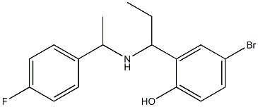 4-bromo-2-(1-{[1-(4-fluorophenyl)ethyl]amino}propyl)phenol Struktur