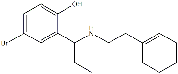 4-bromo-2-(1-{[2-(cyclohex-1-en-1-yl)ethyl]amino}propyl)phenol Struktur