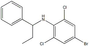 4-bromo-2,6-dichloro-N-(1-phenylpropyl)aniline Struktur