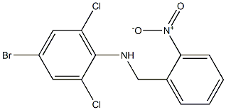 4-bromo-2,6-dichloro-N-[(2-nitrophenyl)methyl]aniline Struktur