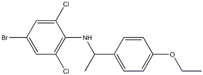 4-bromo-2,6-dichloro-N-[1-(4-ethoxyphenyl)ethyl]aniline Struktur