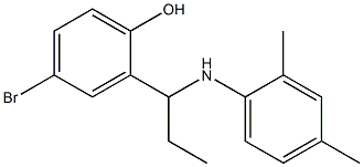 4-bromo-2-{1-[(2,4-dimethylphenyl)amino]propyl}phenol Struktur