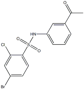 4-bromo-2-chloro-N-(3-acetylphenyl)benzene-1-sulfonamide Struktur