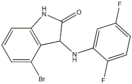 4-bromo-3-[(2,5-difluorophenyl)amino]-2,3-dihydro-1H-indol-2-one Struktur