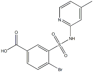 4-bromo-3-[(4-methylpyridin-2-yl)sulfamoyl]benzoic acid Struktur