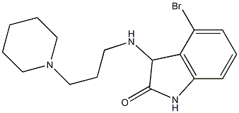 4-bromo-3-{[3-(piperidin-1-yl)propyl]amino}-2,3-dihydro-1H-indol-2-one Struktur