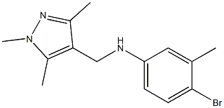 4-bromo-3-methyl-N-[(1,3,5-trimethyl-1H-pyrazol-4-yl)methyl]aniline Struktur