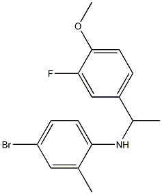 4-bromo-N-[1-(3-fluoro-4-methoxyphenyl)ethyl]-2-methylaniline Struktur