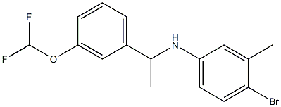 4-bromo-N-{1-[3-(difluoromethoxy)phenyl]ethyl}-3-methylaniline Struktur