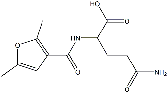 4-carbamoyl-2-[(2,5-dimethylfuran-3-yl)formamido]butanoic acid Struktur