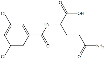 4-carbamoyl-2-[(3,5-dichlorophenyl)formamido]butanoic acid Struktur