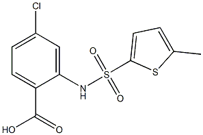 4-chloro-2-[(5-methylthiophene-2-)sulfonamido]benzoic acid Struktur