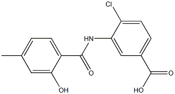 4-chloro-3-[(2-hydroxy-4-methylbenzene)amido]benzoic acid Struktur