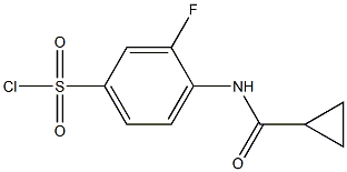 4-cyclopropaneamido-3-fluorobenzene-1-sulfonyl chloride Struktur